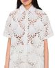 MEIMEIJ MEIMEIJ Short Sleeve Button Down Lace Top Latte - 1