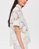 MEIMEIJ MEIMEIJ Short Sleeve Button Down Lace Top Latte - 4