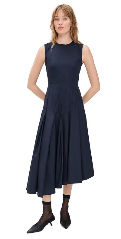 green emerald velvet dress Calla asymmetrical dropped waist gown main image 1