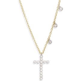 Meira T Meira T 14k Gold Diamond Cross Necklace
