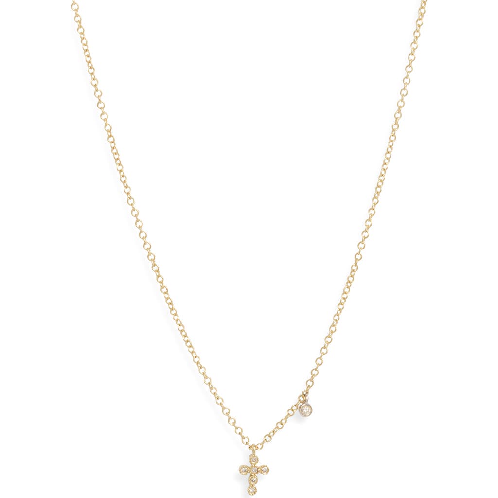 Meira T Meira T 14k Gold Diamond Cross Pendant Necklace