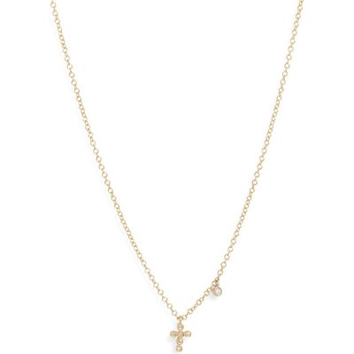 Meira T Meira T 14k Gold Diamond Cross Pendant Necklace