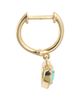 Meira T Meira T 14k Gold Heart Turquoise & Diamond Hoop Earrings - 3