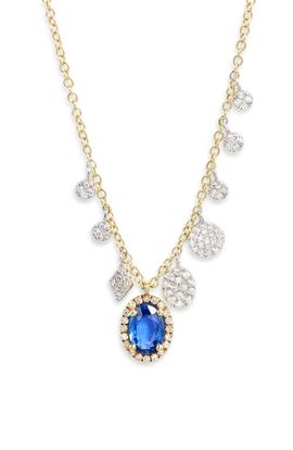 Meira T Meira T 14k Gold Sapphire and Diamond Charm Necklace