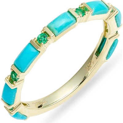 Meira T Meira T 14k Gold Turquoise & Emerald Band Ring