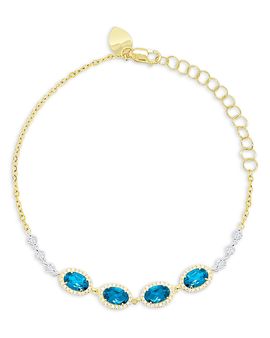 Meira T Meira T 14K White & Yellow Gold Blue Topaz & Diamond Bracelet