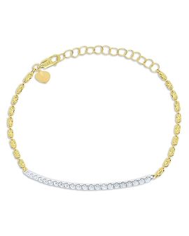 Meira T Meira T 14K White & Yellow Gold Diamond Bar Barrel Link Bracelet, 0.40 tcw