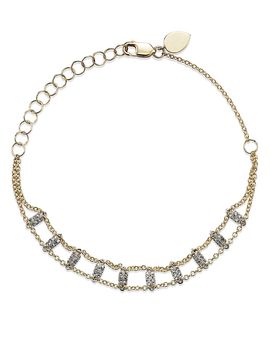 Meira T Meira T 14K White & Yellow Gold Diamond Bars Bracelet