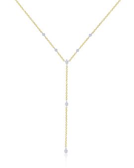 Meira T Meira T 14K White & Yellow Gold Diamond Lariat Necklace, 0.13 tcw