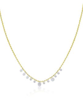 Meira T Meira T 14K White & Yellow Gold Diamond Mini Cluster Bead Necklace, 0.21 tcw