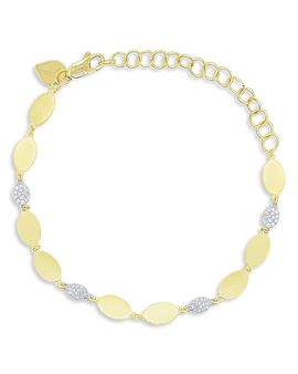 Meira T Meira T 14K White & Yellow Gold Diamond Oval Disc Link Bracelet