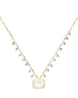 Meira T Meira T 14K White & Yellow Gold Frosted Crystal & Diamond Dangle Pendant Necklace, 16-18