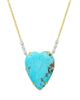 Meira T Meira T 14K White & Yellow Gold Turquoise & Diamond Heart Pendant Necklace, 16-18 - 1