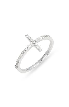 Meira T Meira T 14k White Gold Diamond Cross Ring 