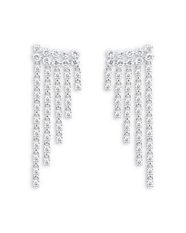 Meira T Meira T 14K White Gold Lab Grown Diamond Fringe Drop Earrings, 1.24 tcw