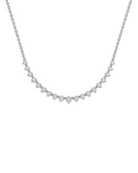 Meira T Meira T 14K White Gold Lab Grown Diamond Graduated Necklace, 1.0 tcw