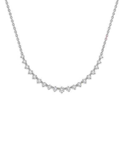 Meira T Meira T 14K White Gold Lab Grown Diamond Graduated Necklace, 1.0 tcw