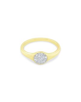 Meira T Meira T 14K Yellow Gold Diamond Cluster Pinky Ring, 0.10 tcw