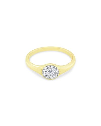 Meira T Meira T 14K Yellow Gold Diamond Cluster Pinky Ring, 0.10 tcw