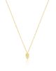 Meira T Meira T 14K Yellow Gold Diamond Hamsa Hand Pendant Necklace, 0.07 tcw - 1