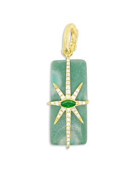 Meira T Meira T 14K Yellow Gold Jade, Emerald & Diamond Star Pendant