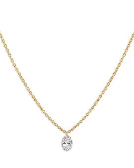 Meira T Meira T 14K Yellow Gold Lab Grown Diamond Oval Solitaire Pendant Necklace, 0.75 tcw