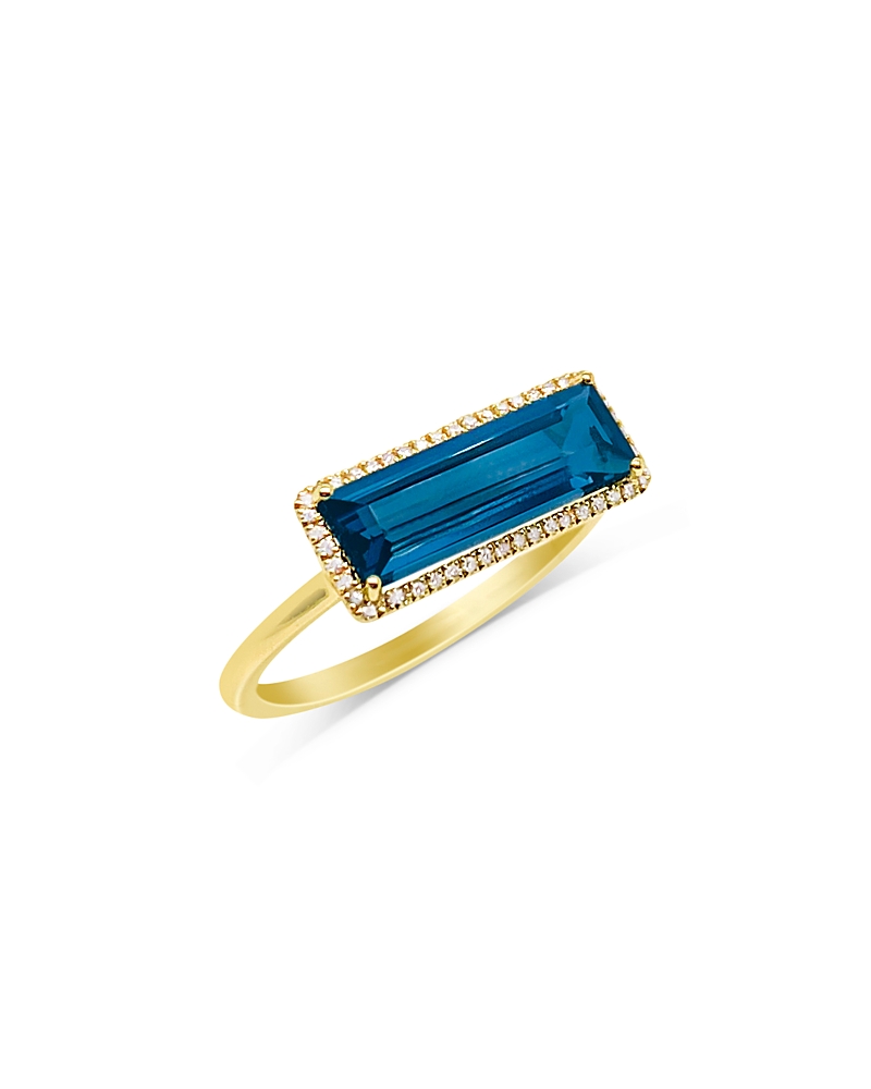 Meira T Meira T 14K Yellow Gold London Blue Topaz & Diamond Ring