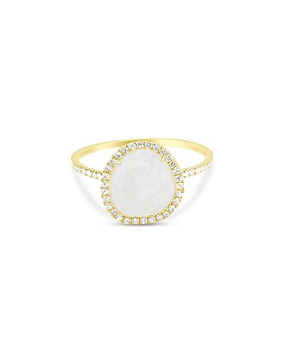 Meira T Meira T 14K Yellow Gold Rainbow Moonstone & Diamond Ring