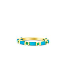 Meira T Meira T 14K Yellow Gold Turquoise & Emerald Band