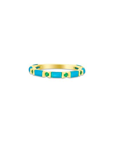 Meira T Meira T 14K Yellow Gold Turquoise & Emerald Band