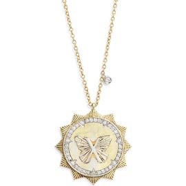 Meira T Meira T Butterfly Sunburst Pendant Necklace