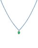 Meira T Meira T Gold-Plated & Blue Rhodium-Plated Silver Emerald & Diamond Pendant Necklace, 16-18 - 1