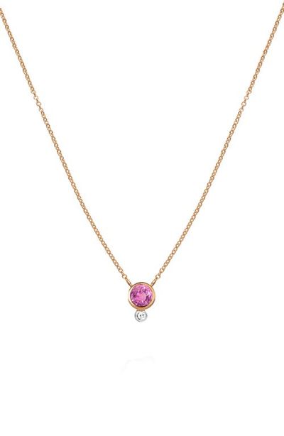 Meira T Meira T Pink Sapphire & Diamond Pendant Necklace 