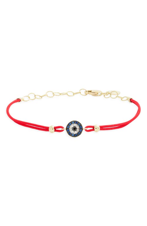 Meira T Meira T Sapphire 14k Gold Evil Eye Cord Bracelet