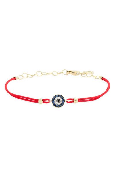 Meira T Meira T Sapphire 14k Gold Evil Eye Cord Bracelet