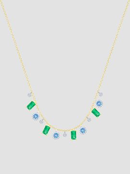 Meira T Meira T Women's Two-Tone 14K Gold & Multi-Stone Charm Necklace