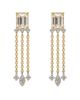 Meira T Moon & Meadow 14K Yellow Gold Lab Grown Diamond Emerald & Round Cut Fringe Drop Earrings, 1.57 tcw - 1