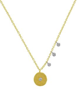 Meira T Women's 14K Gold & Diamond Disc Necklace
