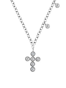 Meira T Women's 14K White Gold & Diamond Cross Pendant Necklace