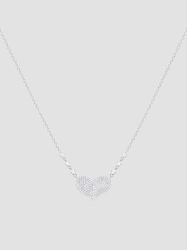 Meira T Women's 14K White Gold Pave Diamond Heart Necklace