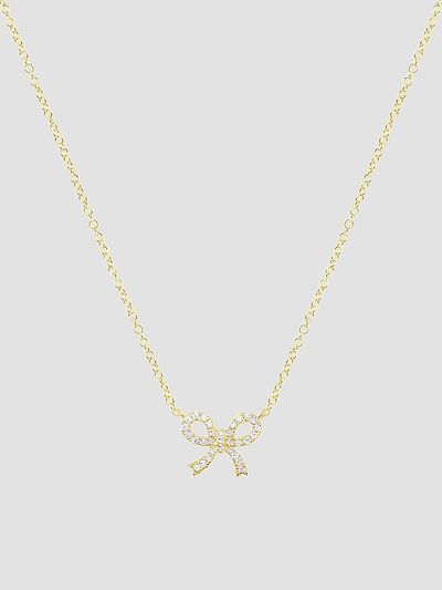 Meira T Women's 14K Yellow Gold & 0.09 TCW Diamond Bow Necklace