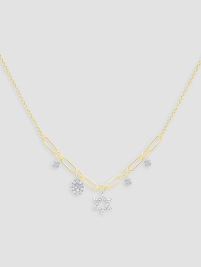 Meira T Women's 14K Yellow Gold & 0.15 TCW Diamond Star Of David Charm Necklace