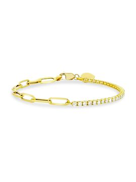 Meira T Women's 14K Yellow Gold & Diamond Mixed-Link Chain Bracelet