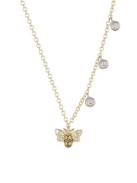 Meira T Women's 14K Yellow Gold Bee Diamond Bezel Necklace
