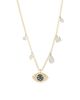 Meira T Women's 14K Yellow Gold, Diamond & Pearl Evil Eye Pendant Necklace - 1