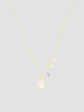 Meira T Women's 14K Yellow Gold, Rainbow Moonstone & 0.11 TCW Diamond Pendant Necklace