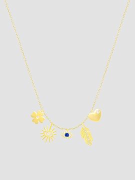 Meira T Women's 14K Yellow Gold, Sapphire & 0.10 TCW Diamond Symbol Charm Necklace