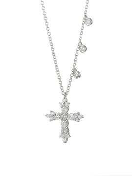 Meira T Women's Diamond & 14K White Gold Cross Necklace