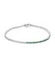 Meira T Women's Half & Half 14K White Gold, Emerald, & Diamond Tennis Bracelet - 2