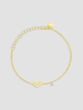 Meira T Women's Two-Tone 14K Gold & 0.16 TCW Diamond Heart Charm Bracelet